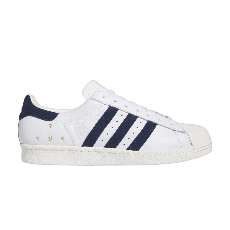 Pop Trading Company x Superstar ADV 'White Collegiate Navy' Sneaker Release and Raffle Info